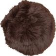Round Seat Cushion - Lambskin - Brown