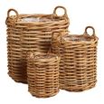 Burton Rattan Basket - Set of 3 - Natural