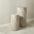 Dice Pillar - Round - Grey Marble Effect - Set of 2