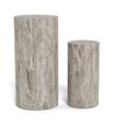 Dice Pillar - Round - Grey Marble Effect - Set of 2