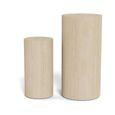 Dice Pillar - Round - Travertine Effect - Set of 2