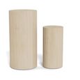 Dice Pillar - Round - Travertine Effect - Set of 2