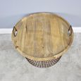 Basket - Rustic - with Wood Lid - Metal & Wood