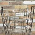 Table - Wood and Metal - Round - Basket