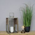 Fir Wood and Metal Lantern - Set of 2