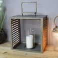 Fir Wood and Metal Lantern - Large - Set of 2