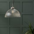 Fovant Glass Pendant Light Large Satin Nickel