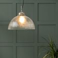 Fovant Glass Pendant Light Large Satin Nickel