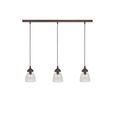 Fovant Glass Triple Pendant Light Antique Bronze