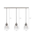 Fovant Glass Triple Pendant Light Satin Nickel