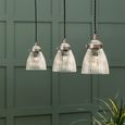 Fovant Glass Triple Pendant Light Satin Nickel