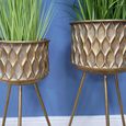 Gold Artificial Flower Planter Stand - Set of 2