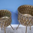 Gold Artificial Flower Planter Stand - Set of 2