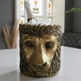 Gold Lion Head Planter - Set of 2
