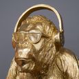 Gold Resin Gorilla with Headphones - Set of 2 - Resin