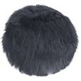 Round Seat Cushion - Faux Lambskin - Grey