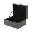 Jewellery Box - Grey Faux Leather - Set of 2