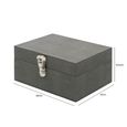 Jewellery Box - Grey Faux Leather - Set of 2