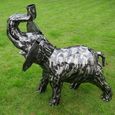 Grey Metal Elephant Statue