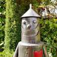 Large Tin Man Statue - Grey Metal with Heart