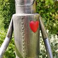 Large Tin Man Statue - Grey Metal with Heart