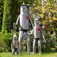 Large Tin Man Statue - Grey Metal with Heart