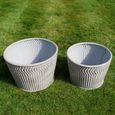 Garden Tub - Set of 2 - Grey Metal - Small