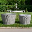 Garden Tub - Set of 2 - Grey Metal - Small