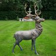 Grey Outdoor Stag Statue - Resin