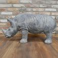 Grey Rhino Statue - Resin