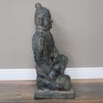 Grey Warrior Statue - Sitting - Resin