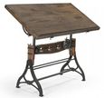 Gulmarg Adjustable Recylced Teak and Metal Drafting Table