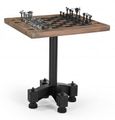 Gulmarg Reclaimed Wood and Metal Chess Set with Table