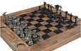 Gulmarg Reclaimed Wood and Metal Chess Set with Table