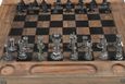 Gulmarg Reclaimed Wood and Metal Chess Set with Table