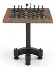 Gulmarg Reclaimed Wood and Metal Chess Set with Table