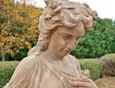 Statue - Hand Carved Stone Lady - with Flowers
