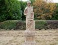 Statue - Hand Carved Stone Lady - with Garden Urn