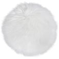 Round Seat Cushion - Faux Lambskin - Ivory