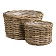 Kalak Kubu Rattan Basket - Set of 2 - Natural