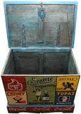 Kufri Hand Painted Vintage Ad Storage Trunk
