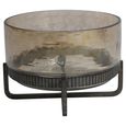 Beresford Bowl - Brown Glass - Round - On Stand