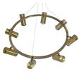 Stukely Pendant - Brushed Brass - Eight Spotlight