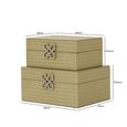 Jewellery Box - Matte Gold Faux Leather - Set of 2
