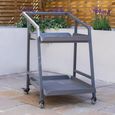 Grey Aluminium Garden Trolley - 2 Tier