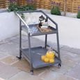 Grey Aluminium Garden Trolley - 2 Tier