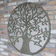Large Tree Round Mirror - Metal
