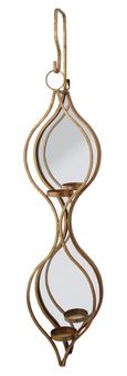 Ellie Candle Holder - Mirrored - Painted Gold - Double - Set of 4