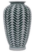 Leaf Vase - Off White and Green