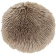 Round Seat Cushion - Faux Lambskin - Mushroom
